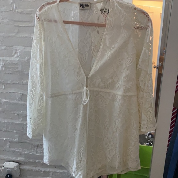 Show me your mumu XS white lace romper - Picture 3 of 3